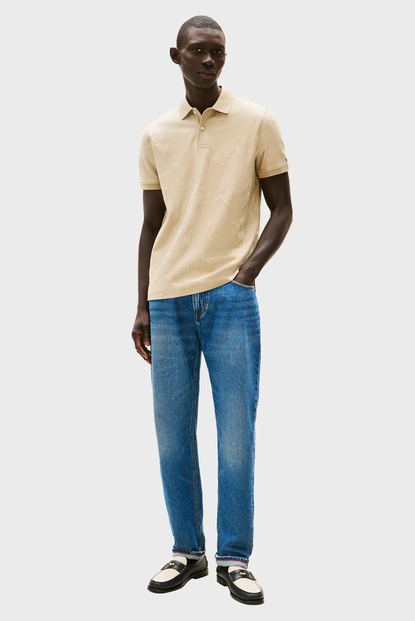 Мужское бежевое поло ALL OVER JACQUARD Tommy Hilfiger MW0MW41618
