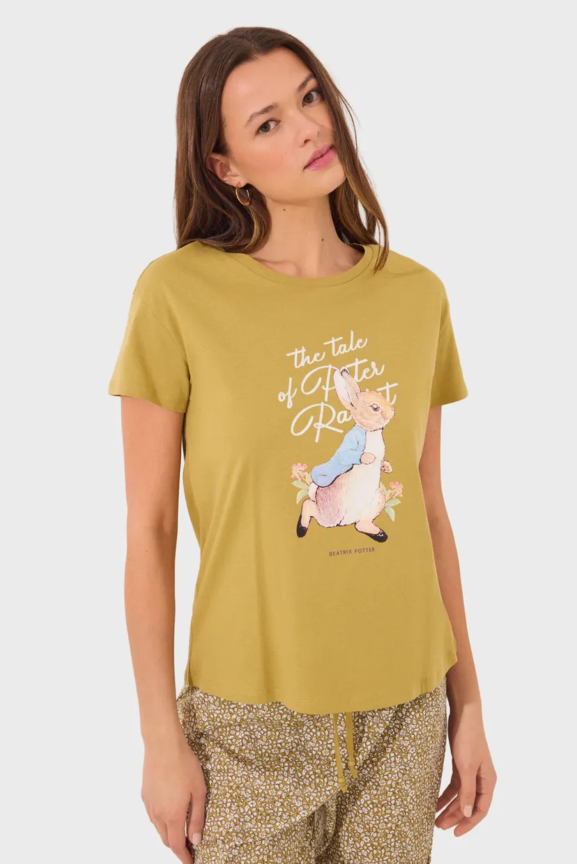 Жіноча оливкова піжама (футболка, брюки) Peter Rabbit women'secret ...