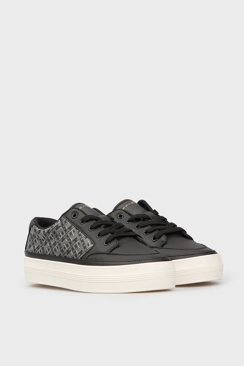 Жіночі чорні шкіряні снікерси VULC LEATHER SNEAKER MONOGRAM 3