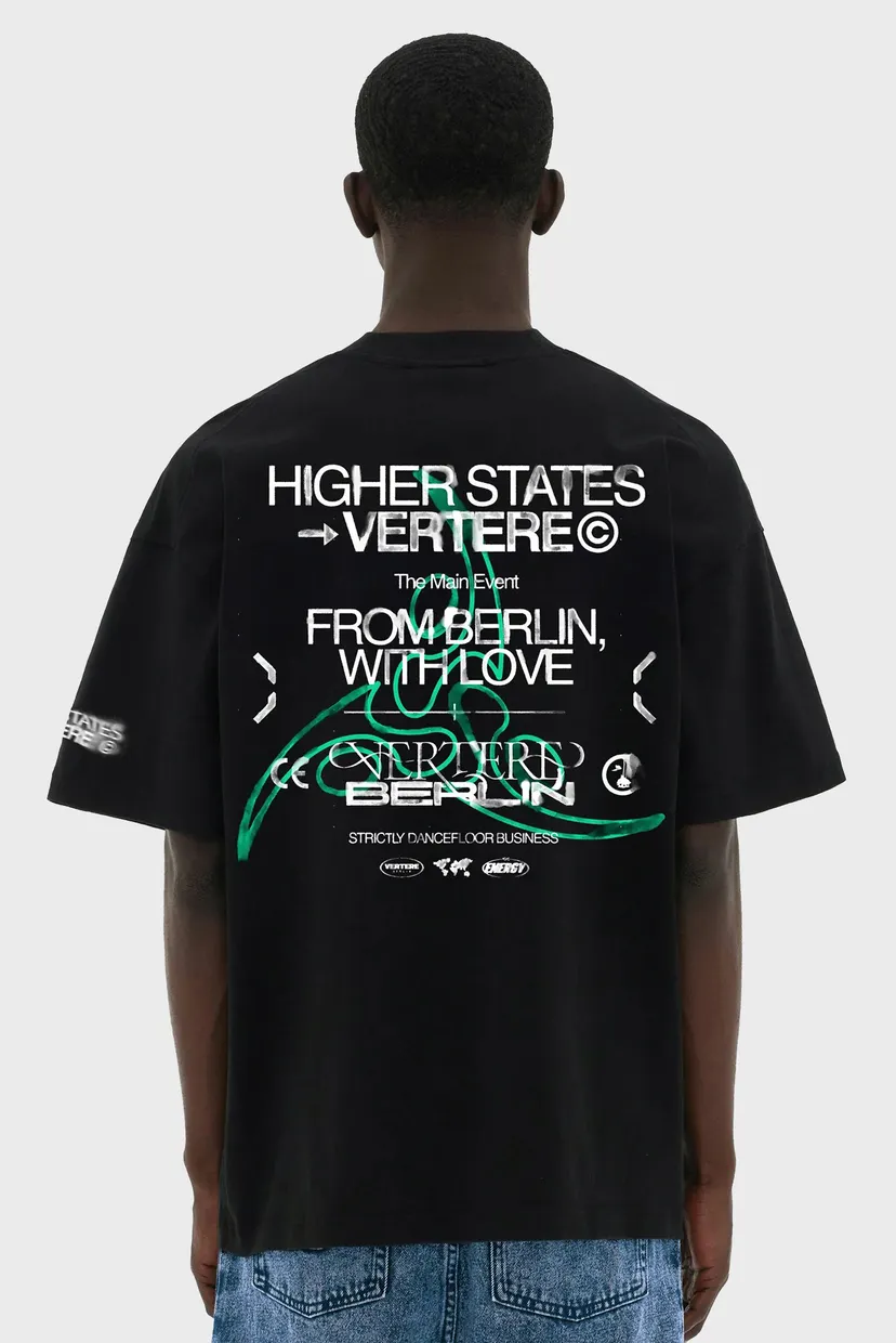 Черная футболка HIGHER STATES (унисекс) 4