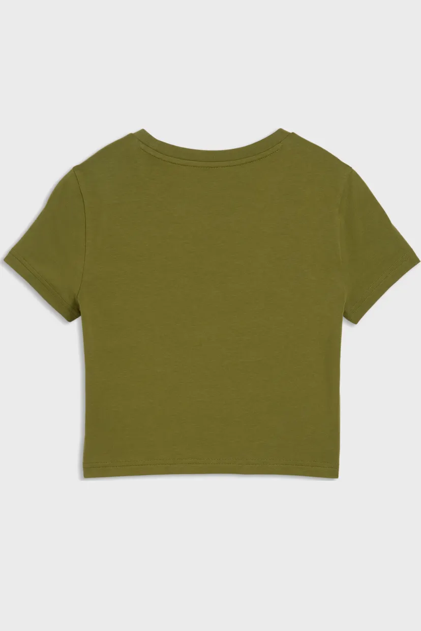 Жіноча оливкова футболка WARDROBE Essentials Baby Tee Women 5