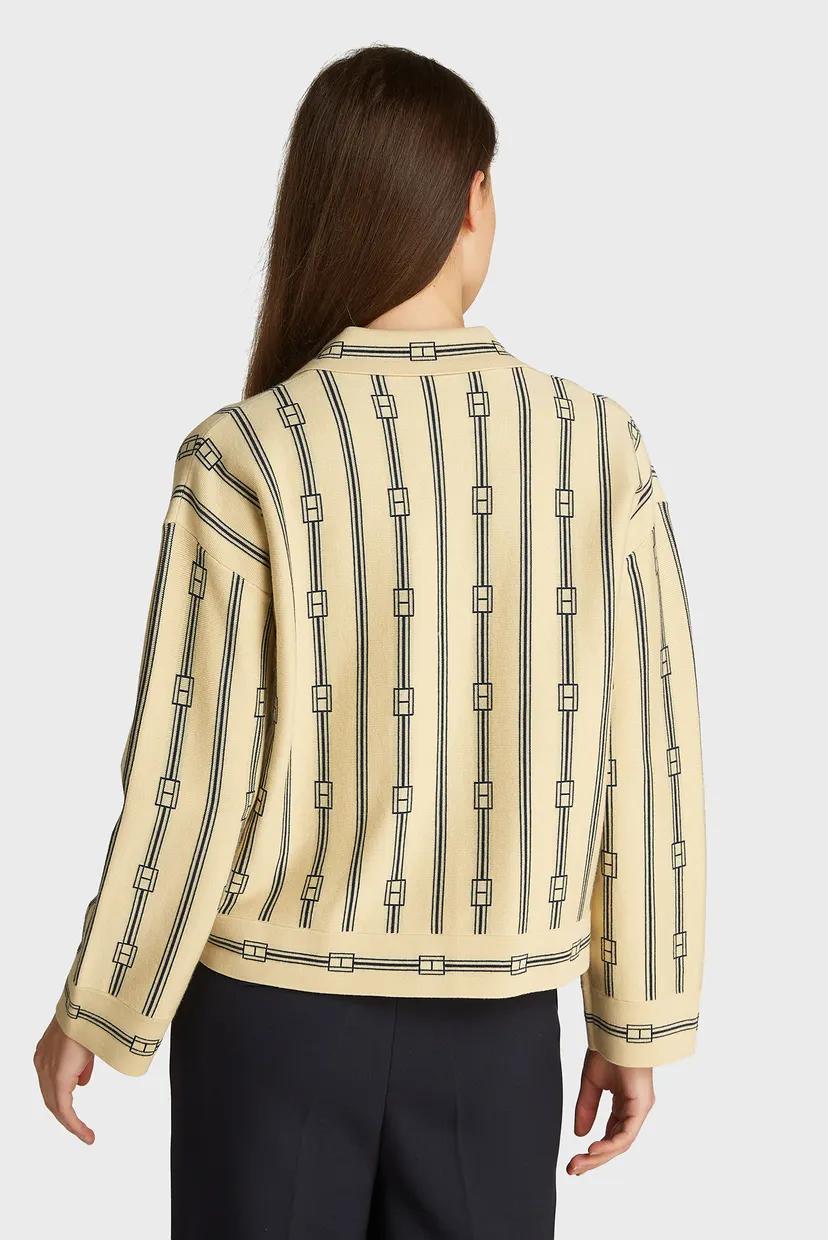 Жіночий бежевий кардиган з візерунком GRAPHIC FLAG RLX POLO CARDI LS 3