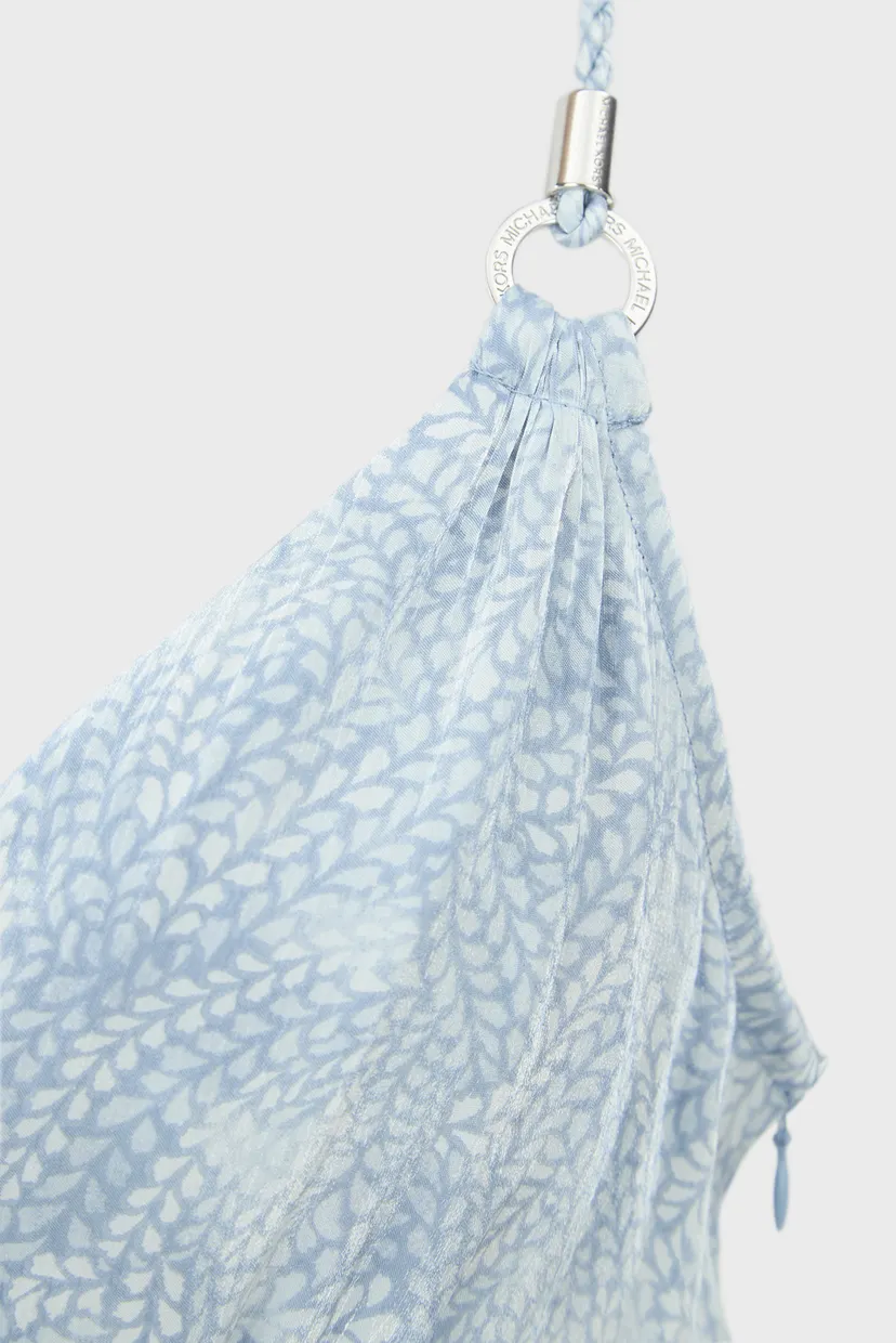 Жіночий блакитний сарафан з візерунком TONAL PETAL SLIP MIDI DS 4