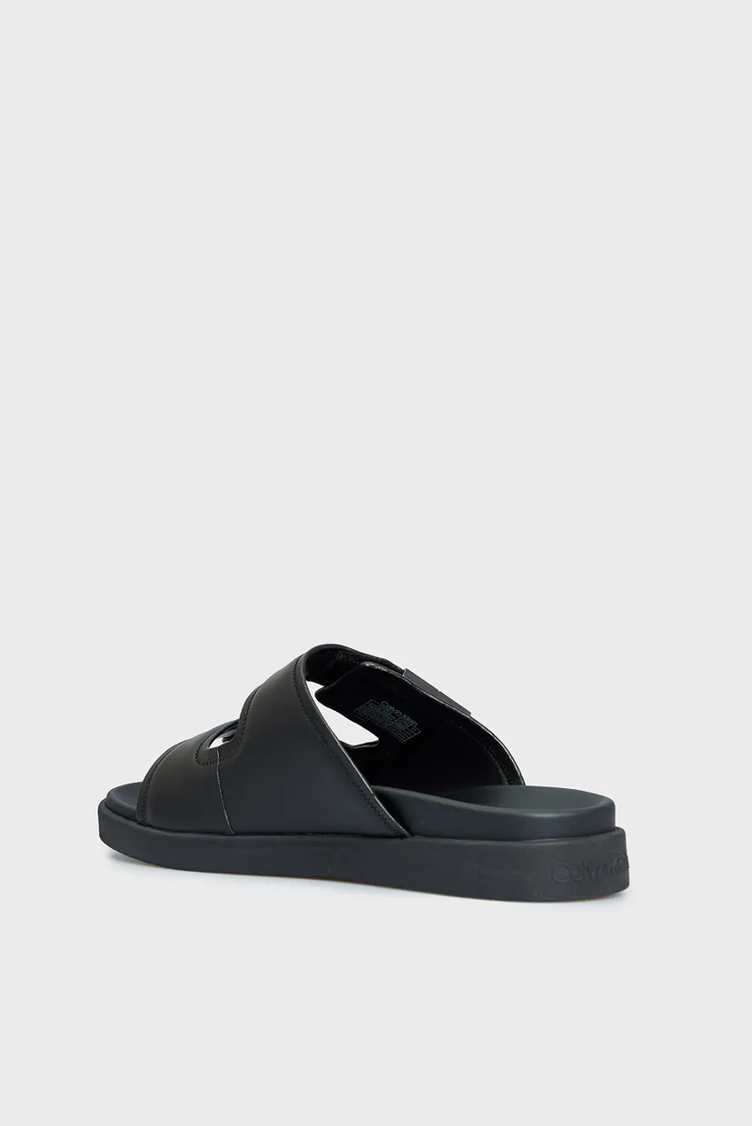 Мужские черные кожаные слайдеры DOUBLE STRAP SANDAL 5