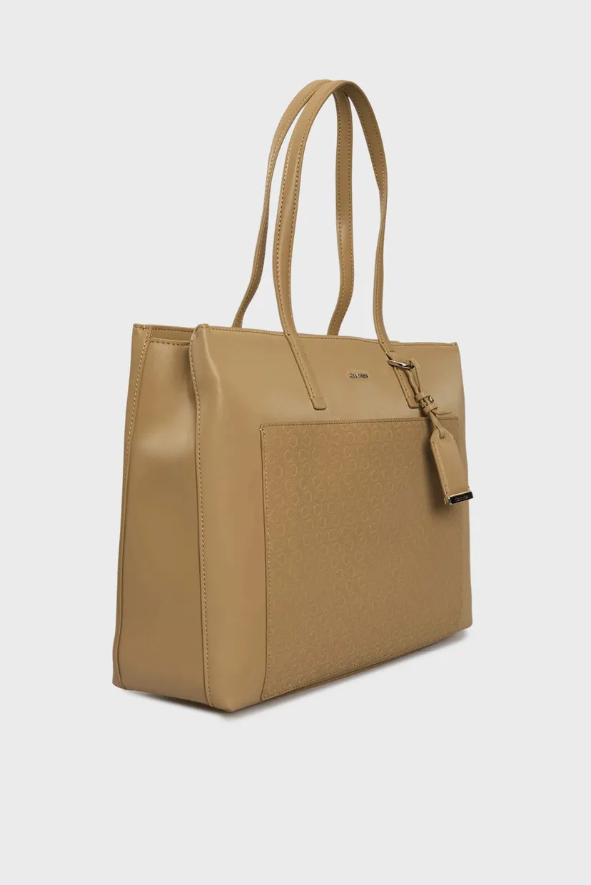 Жіноча бежева сумка CK MUST MEDIUM SHOPPER_MONO 3