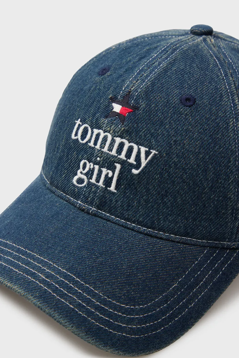 Женская темно-синяя джинсовая кепка TOMMY GIRL PANEL 4