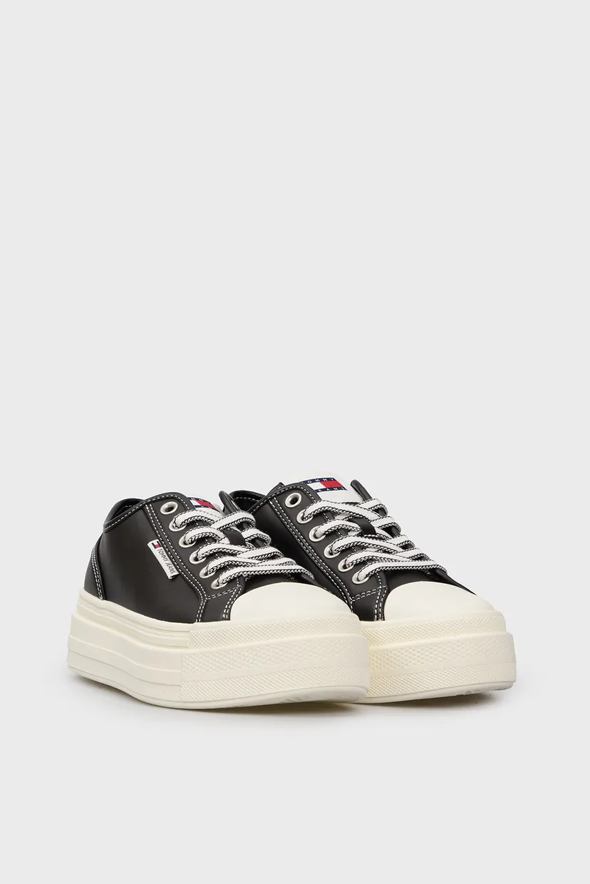 Женские черные кожаные кеды TJW FOXING VULC LC LEATHER 3