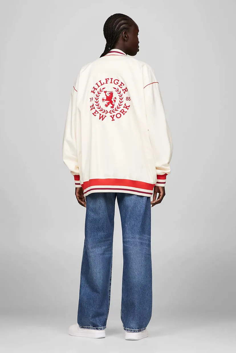Жіночий білий бомбер OVERSIZED BASEBALL JACKE 3