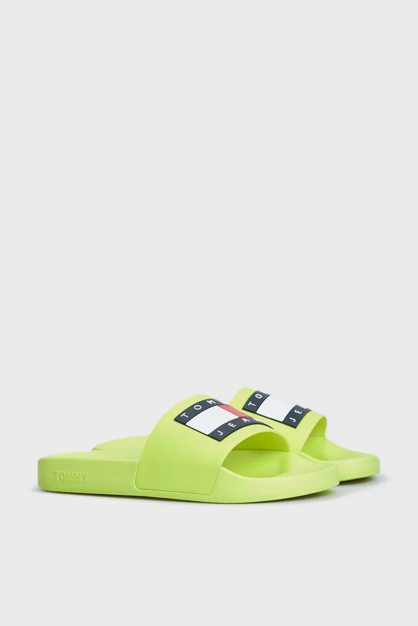 Жіночі салатові слайдери TOMMY JEANS FLAG POOL SLD ESS 3