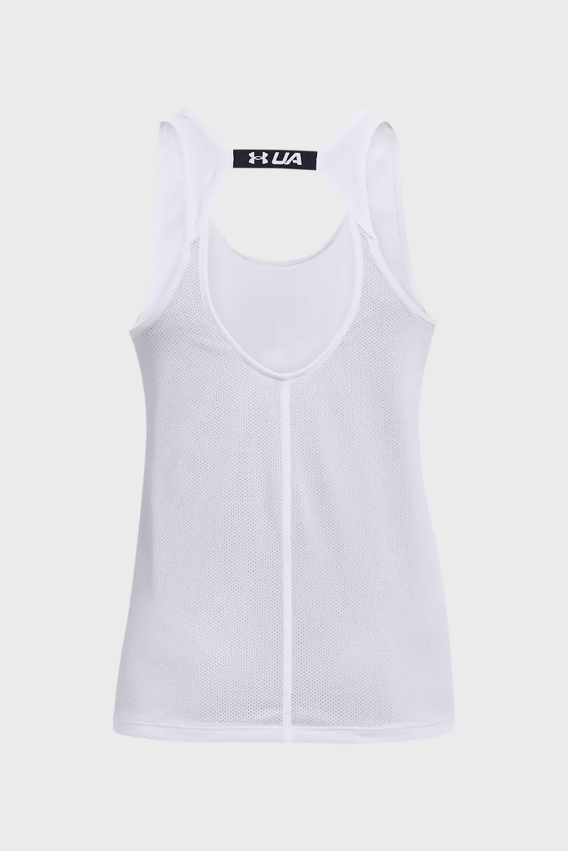 Женская белая майка UA Fly By Tank-WHT 6