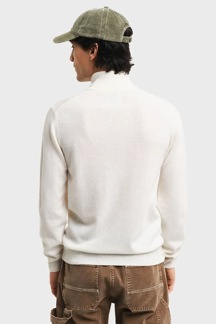 Мужская белая шерстяная кофта SUPERFINE LAMBSWOOL HALF ZIP 3