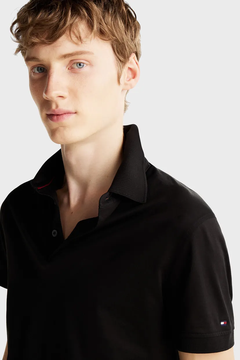 Мужское черное поло DC MERCERIZED SLIM POLO 4