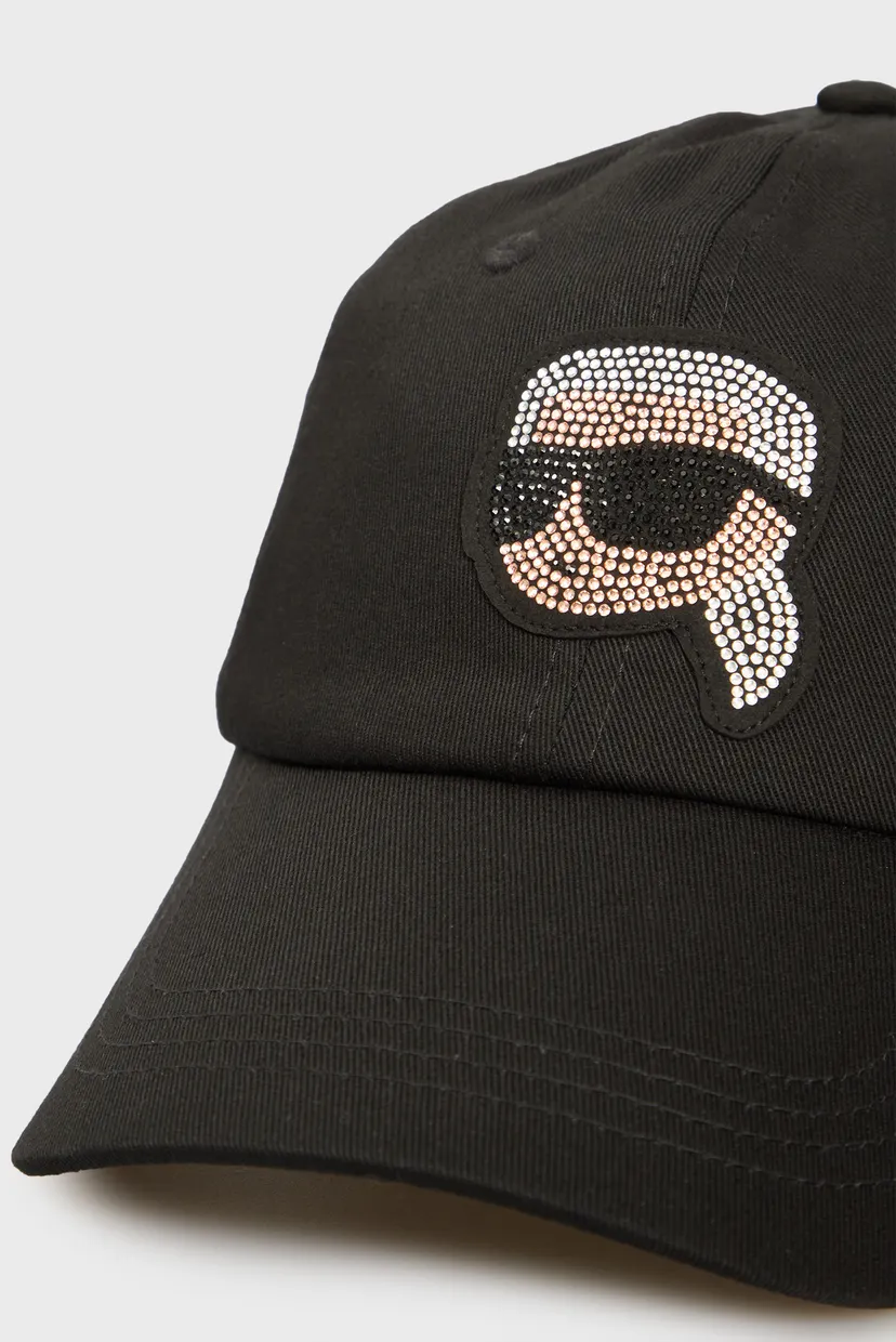 Женская черная кепка IKONIK 2.0 KARL RHNSTNS CAP 4