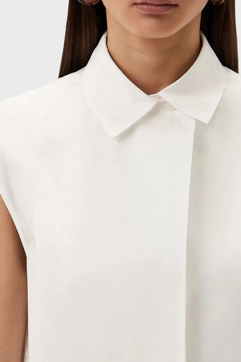 Жіноча біла сорочка COTTON ARCHIVE SLEEVELESS SHIRT 4