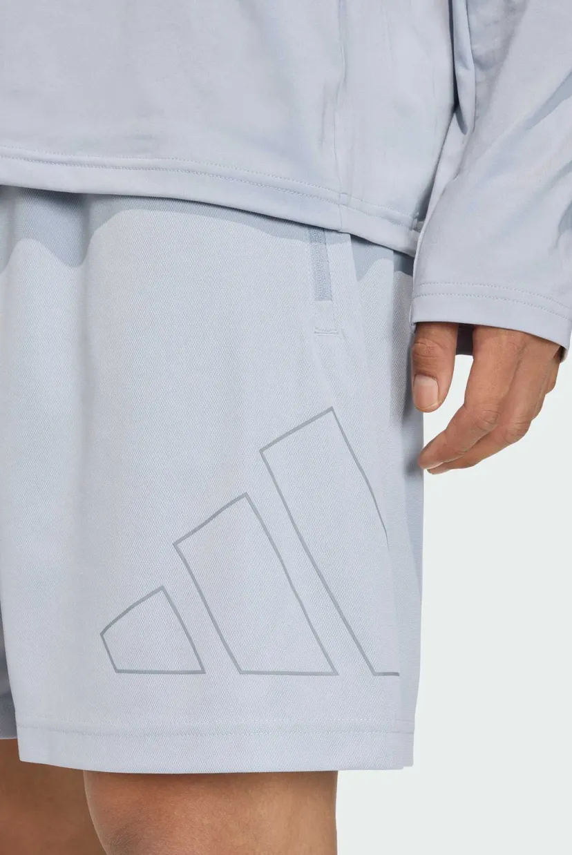 Чоловічі світло-сірі шорти WORKOUT ESSENTIALS BASE PIQUE BIG LOGO 5