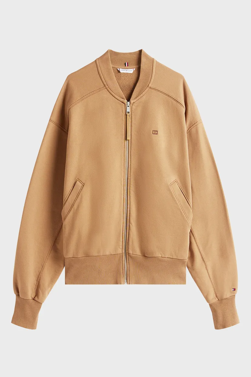Жіночий бежевий бомбер TONAL FLAG TERRY ZIP-UP 4