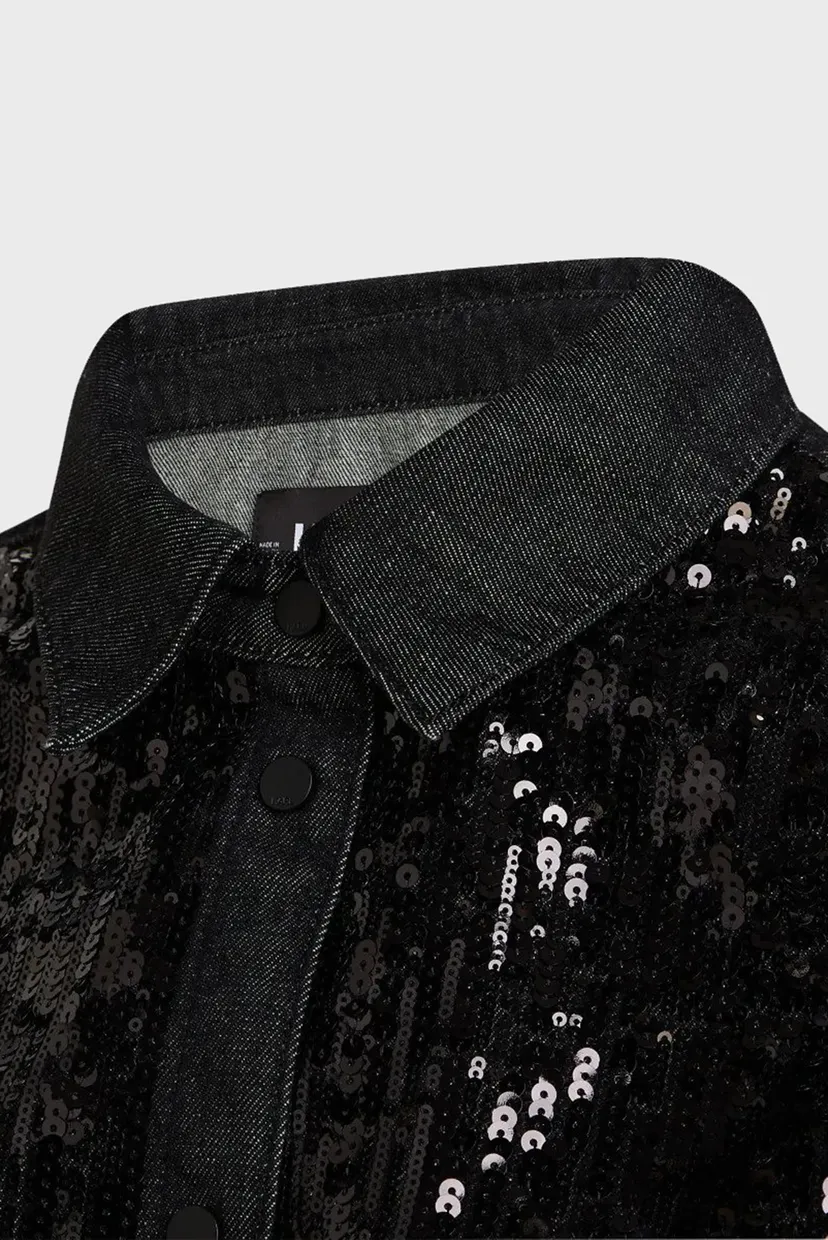 Женская черная джинсовая рубашка SPARKLE DENIM SHIRT 3