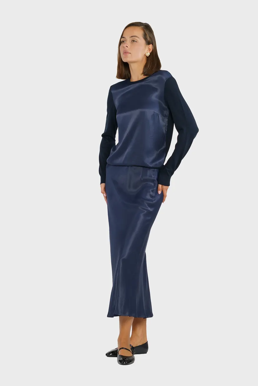 Жіночий темно-синій джемпер 3