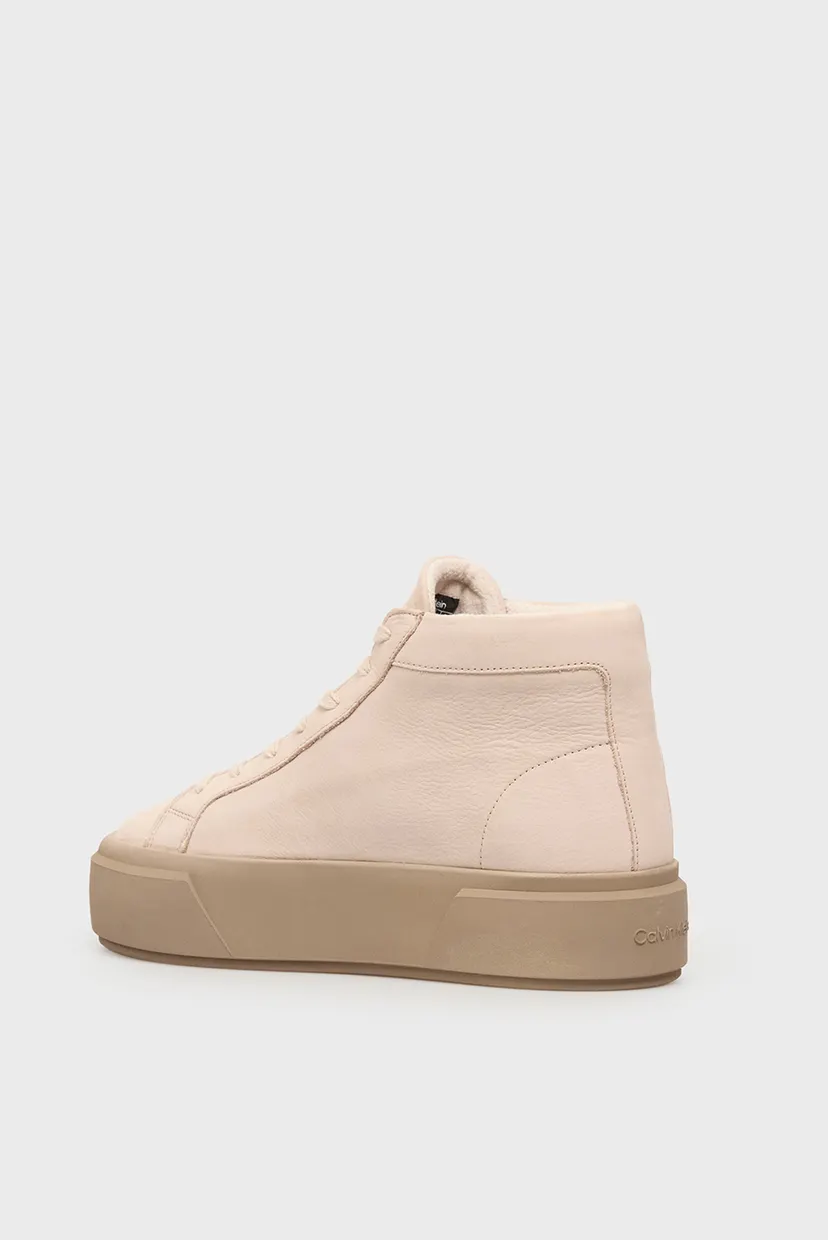 Жіночі бежеві замшеві хайтопи FLATFORM 5