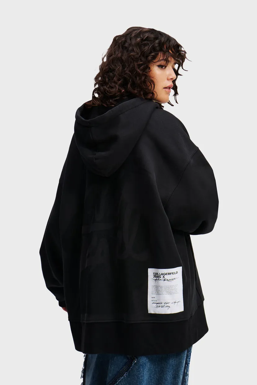 Женское черное худи KLJ X ATELIER 3