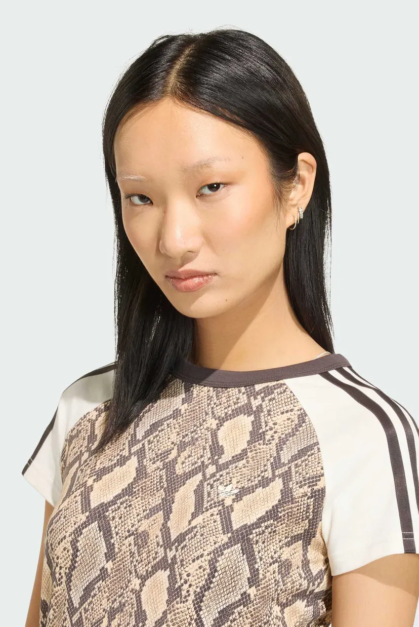 Жіноча бежева футболка з візерунком SNAKE PRINT CALI 3
