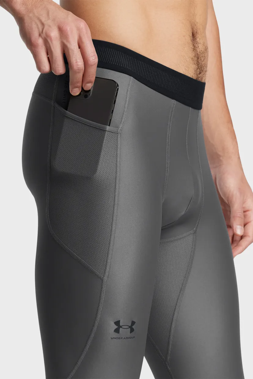 Мужские серые тайтсы UA HG IsoChill Leggings 4
