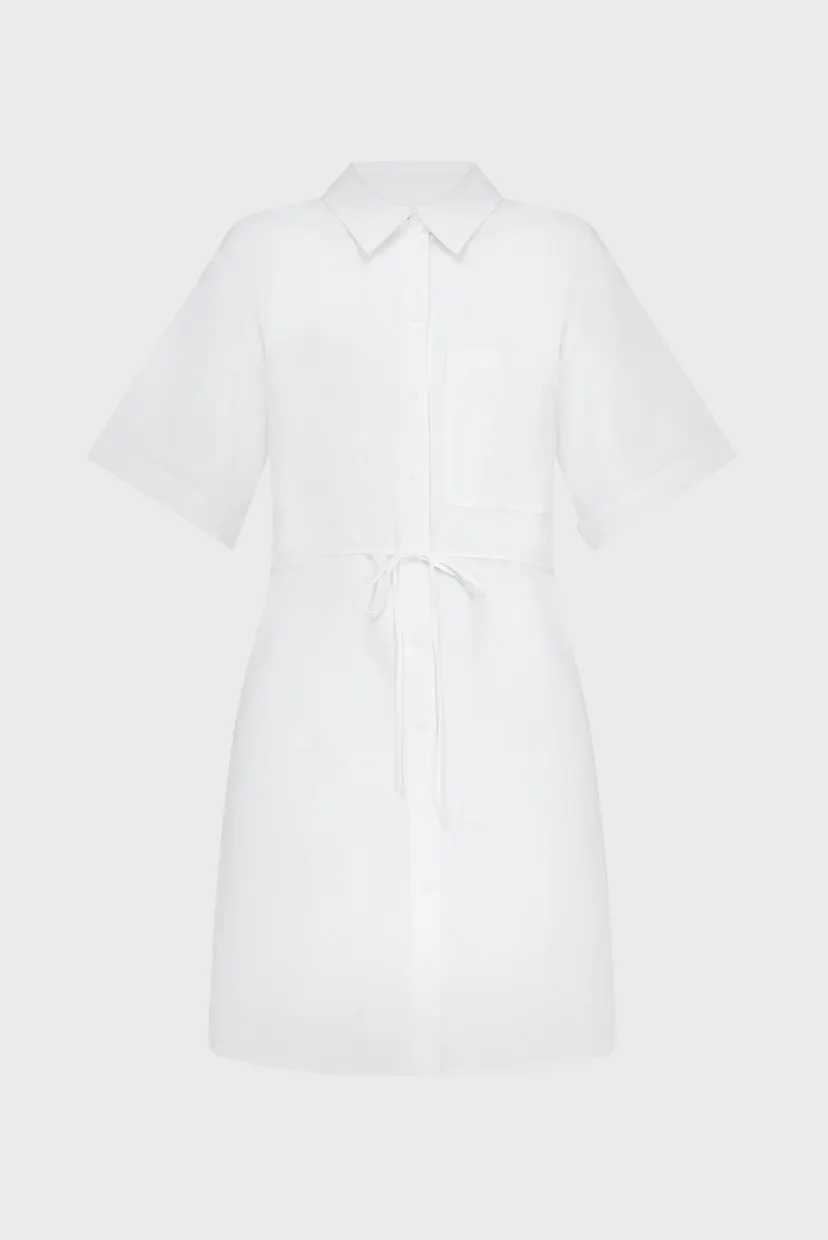 Женское белое платье LINEN BLEND RELAXED 5