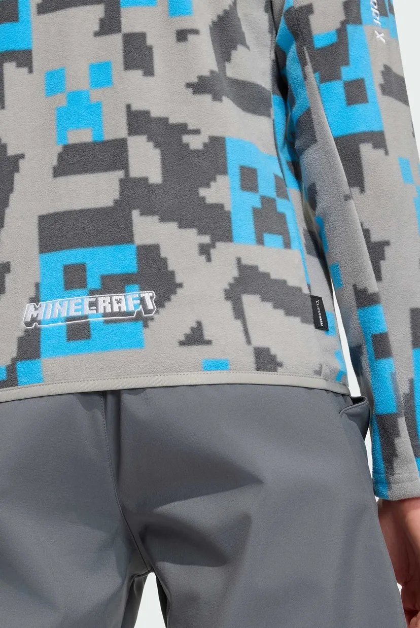 Дитяча сіра спортивна кофта кофта з візерунком Adidas Minecraft Terrex CLIMAWARM Full-zip Fleece 8