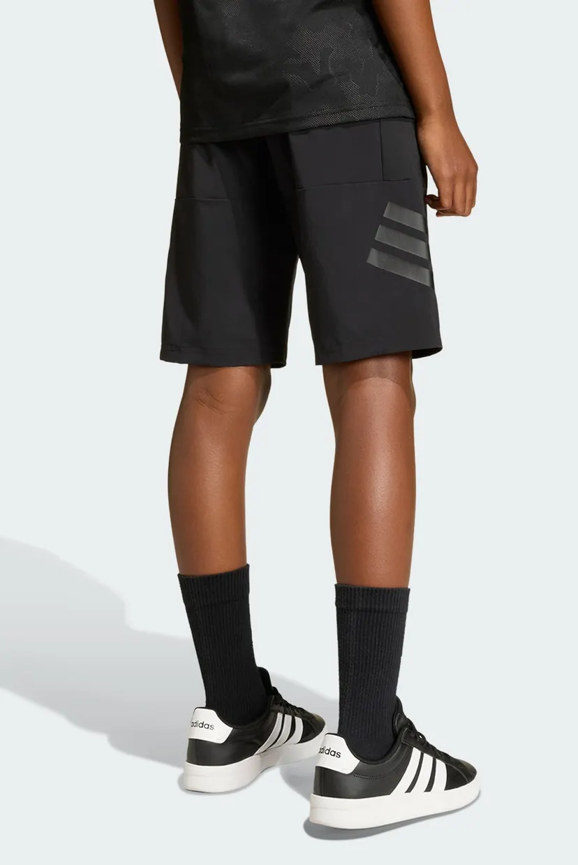 Детские черные шорты SPORT ICONS 3-STRIPES LONG 5