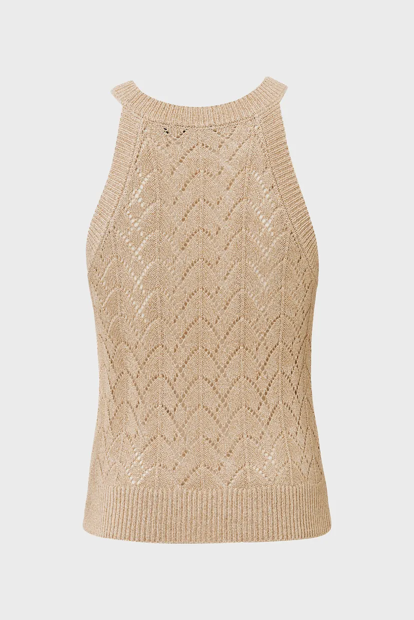 Женский бежевый топ Sleeveless knit top 6
