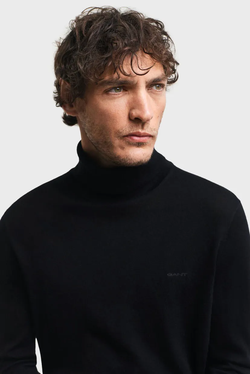 Чоловічий чорний вовняний гольф EXTRAFINE MERINO WOOL TURTLENECK 4