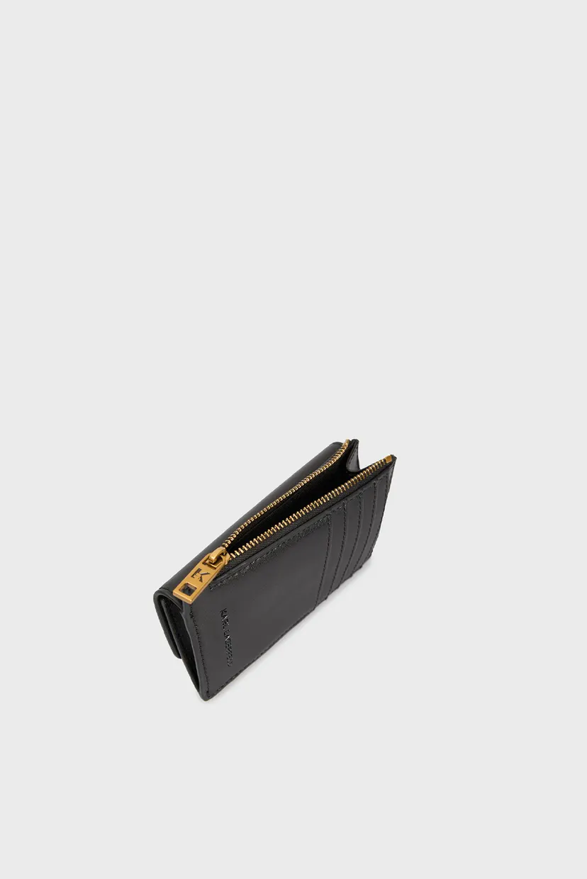 Женский черный кожаный кошелек AUTOGRAPH ZIP CARDHOLDER GP Karl