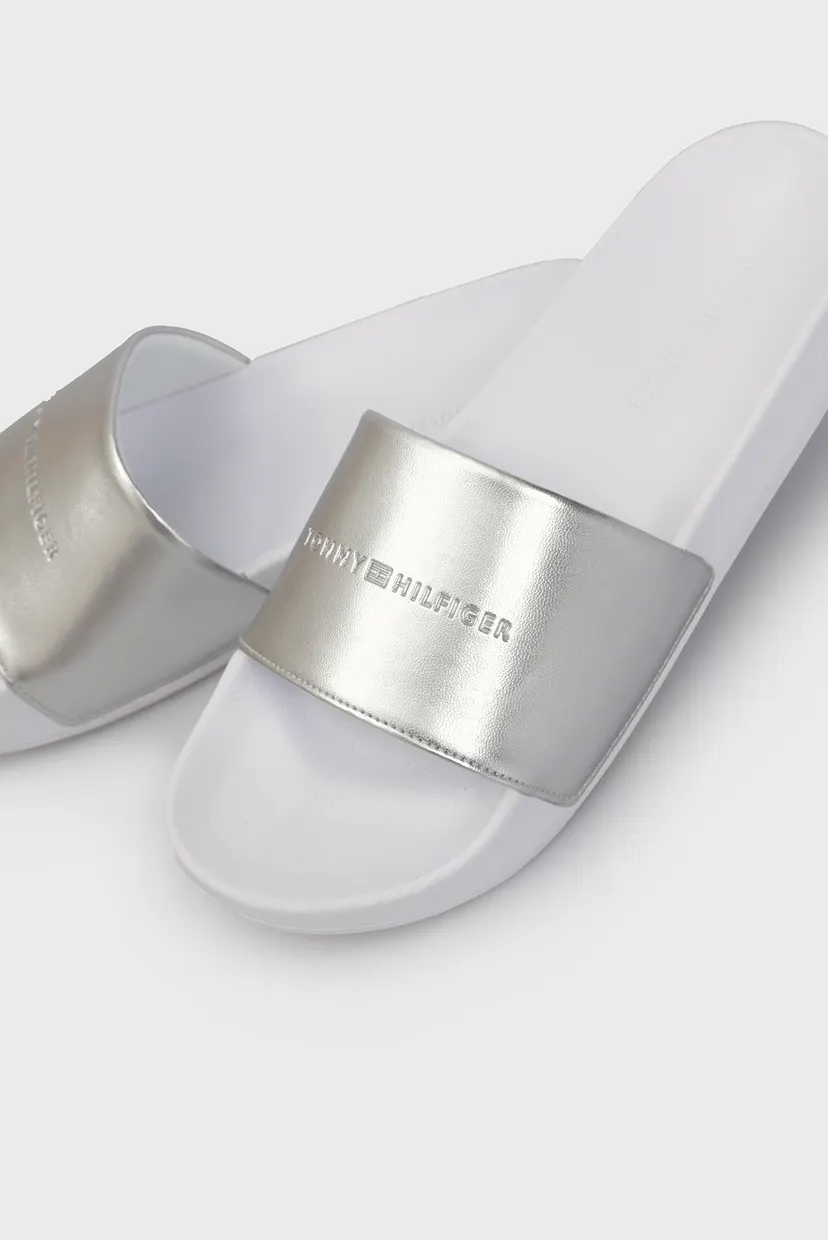 Жіночі сріблясті слайдери METALLIC 5