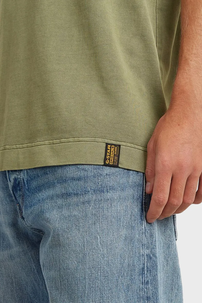 Чоловіча оливкова футболка GS-01 washed 4