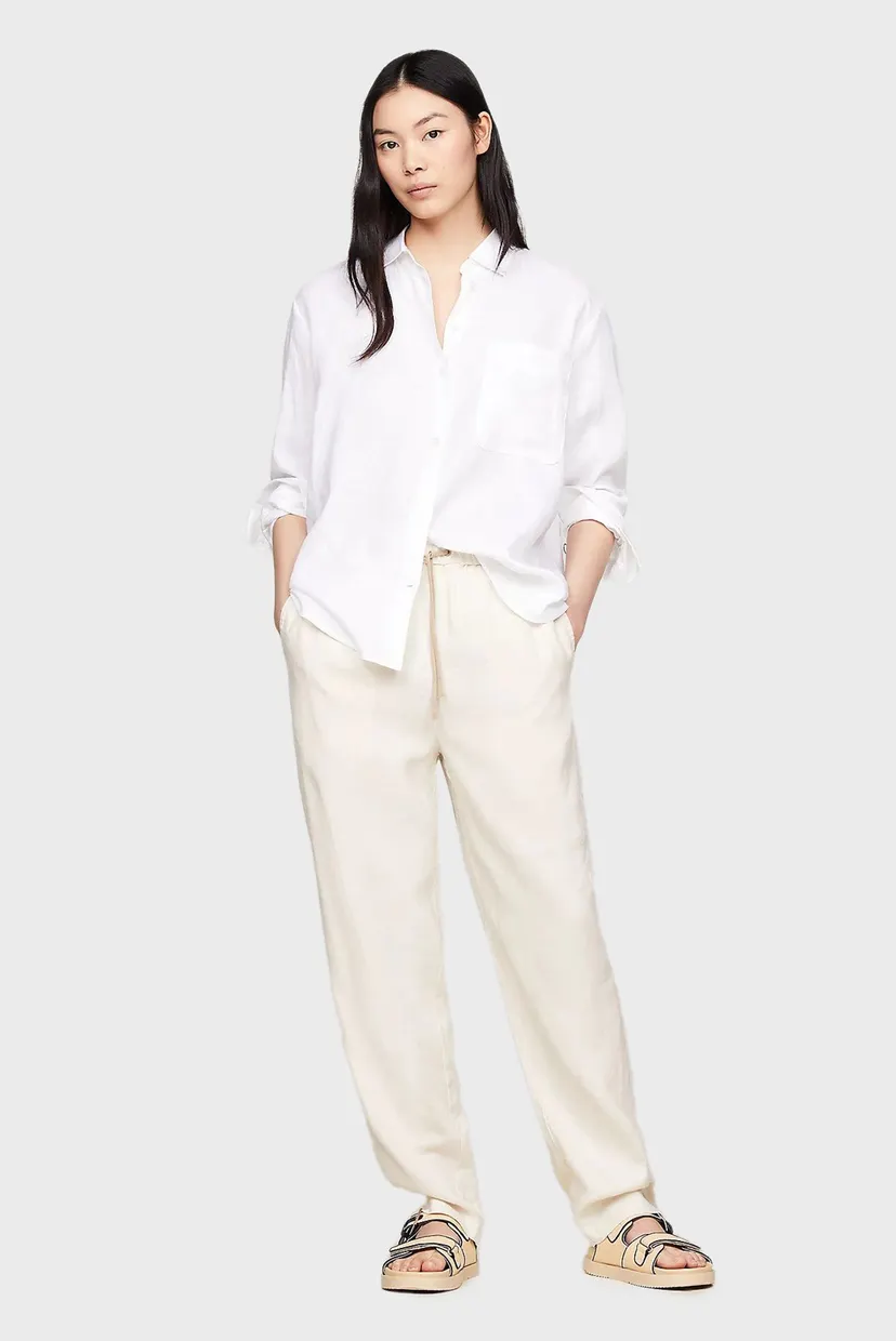 Жіноча біла лляна сорочка LINEN EASY FIT LS SHIRT 4