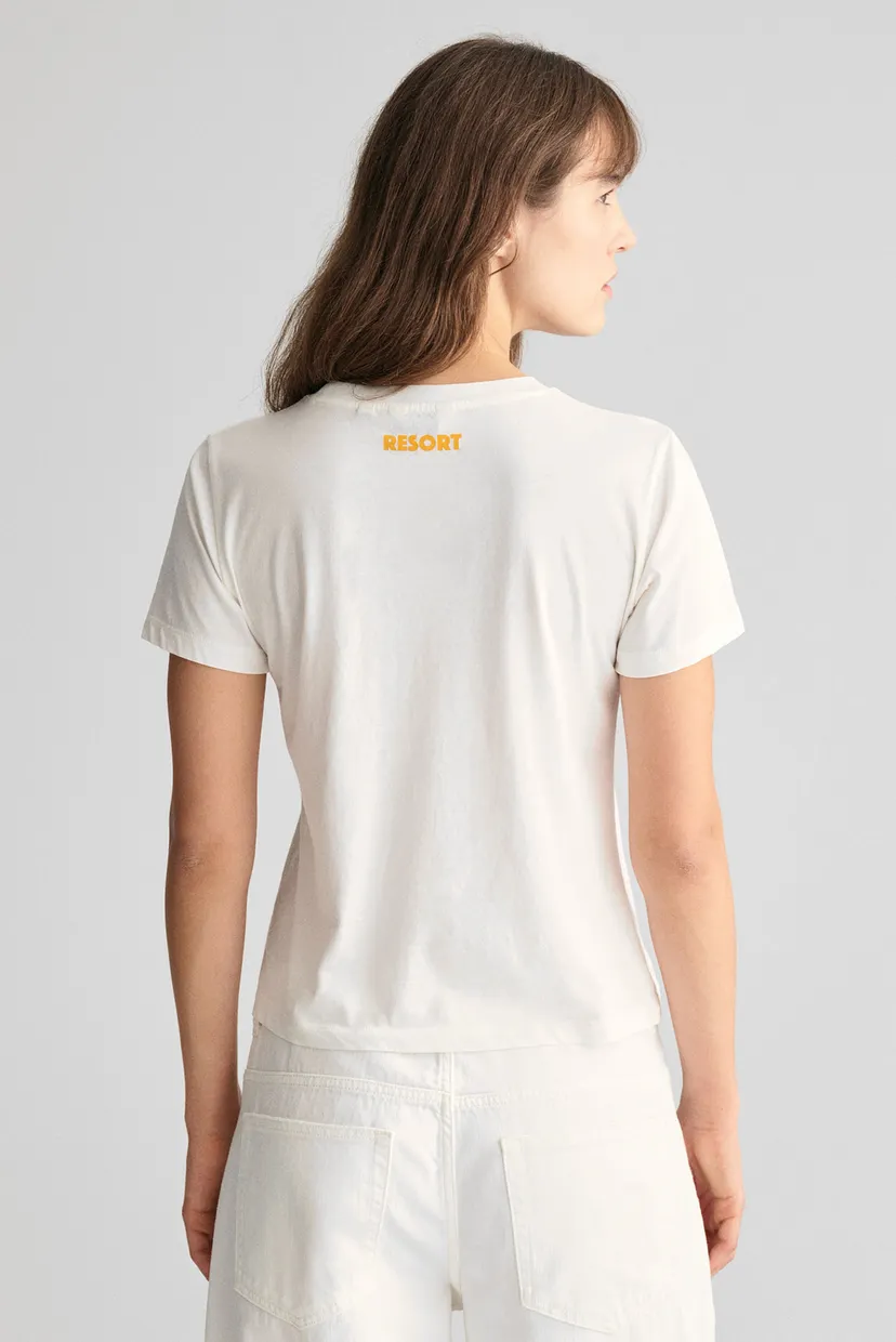 Жіноча біла футболка REG GANT RESORT SS 3