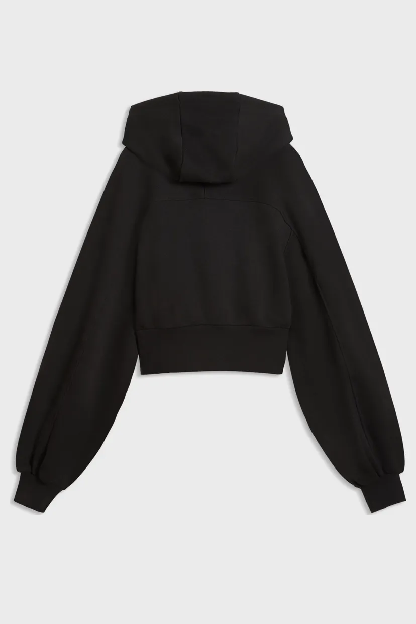 Женское черное худи Essentials Cropped Balloon Sleeve Hoodie Women 5