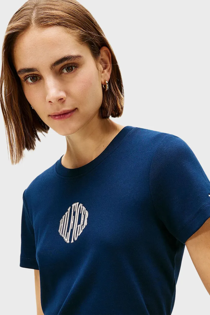 Жіноча темно-синя футболка VARSITY C-NK REG SS TEE 4
