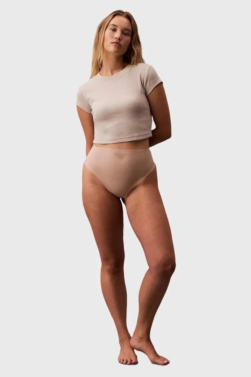 Жіночі бежеві трусики SCULPTED FIRM MESH THONG 3