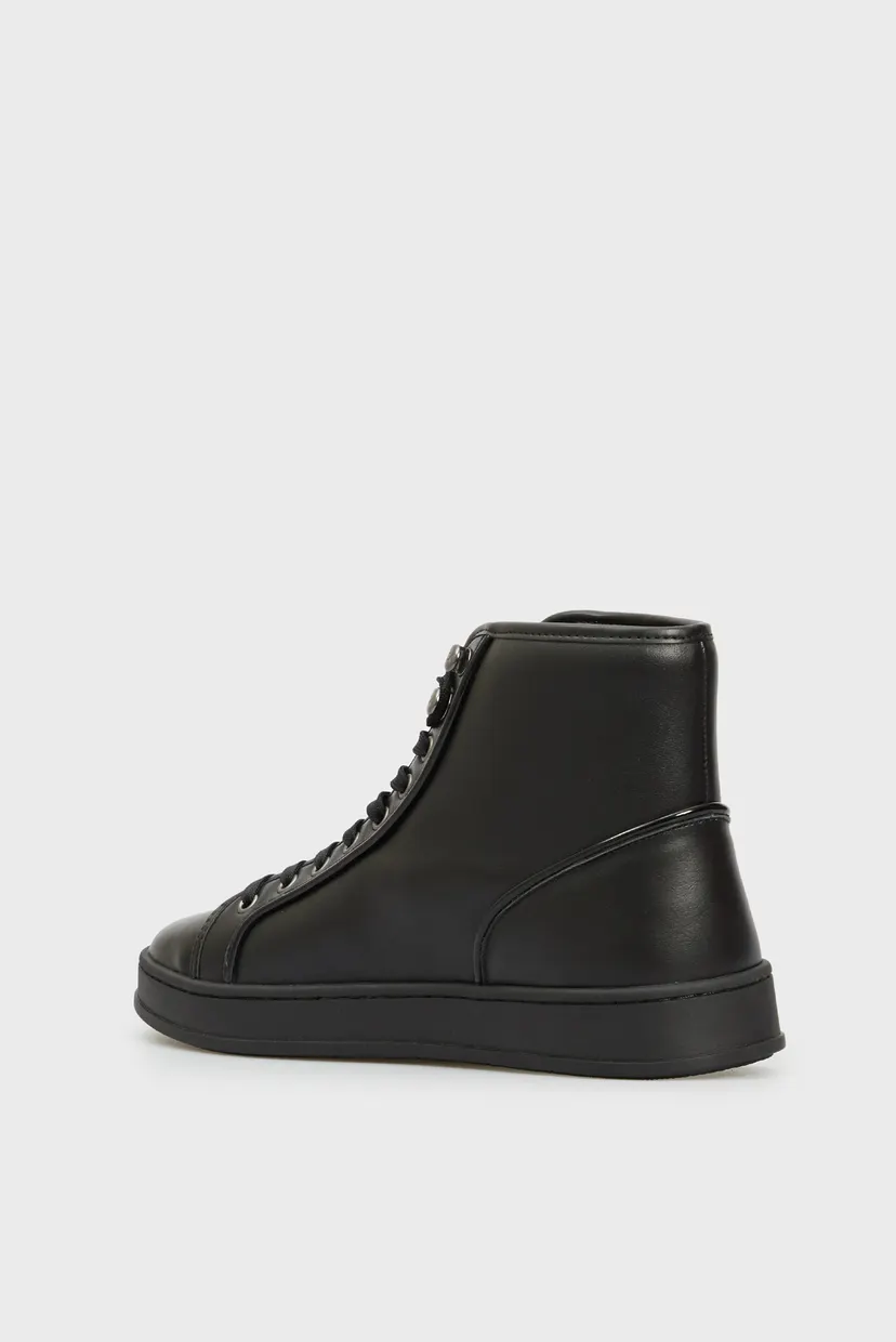 Чоловічі чорні шкіряні хайтопи HIGH TOP LACE UP PIPING 5