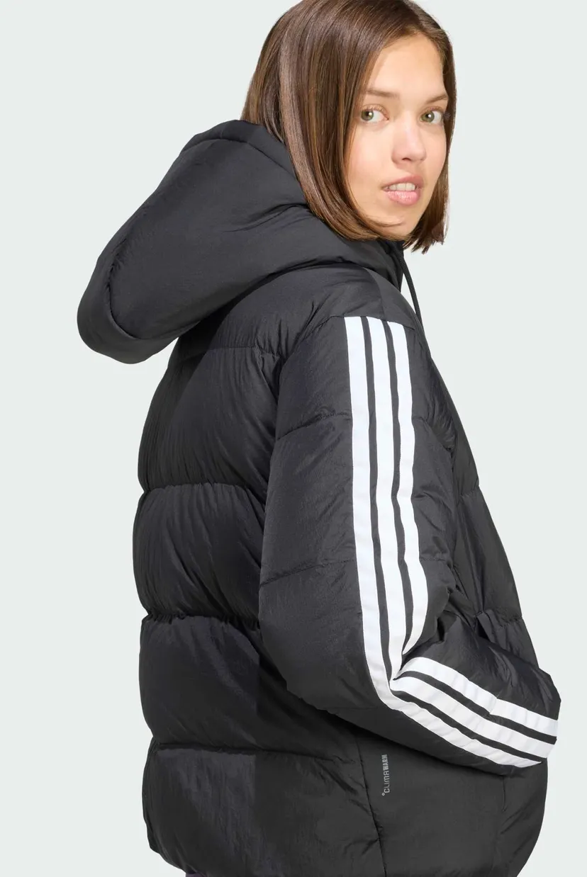 Жіночий чорний пуховик Essentials Climawarm 3-Stripes 5