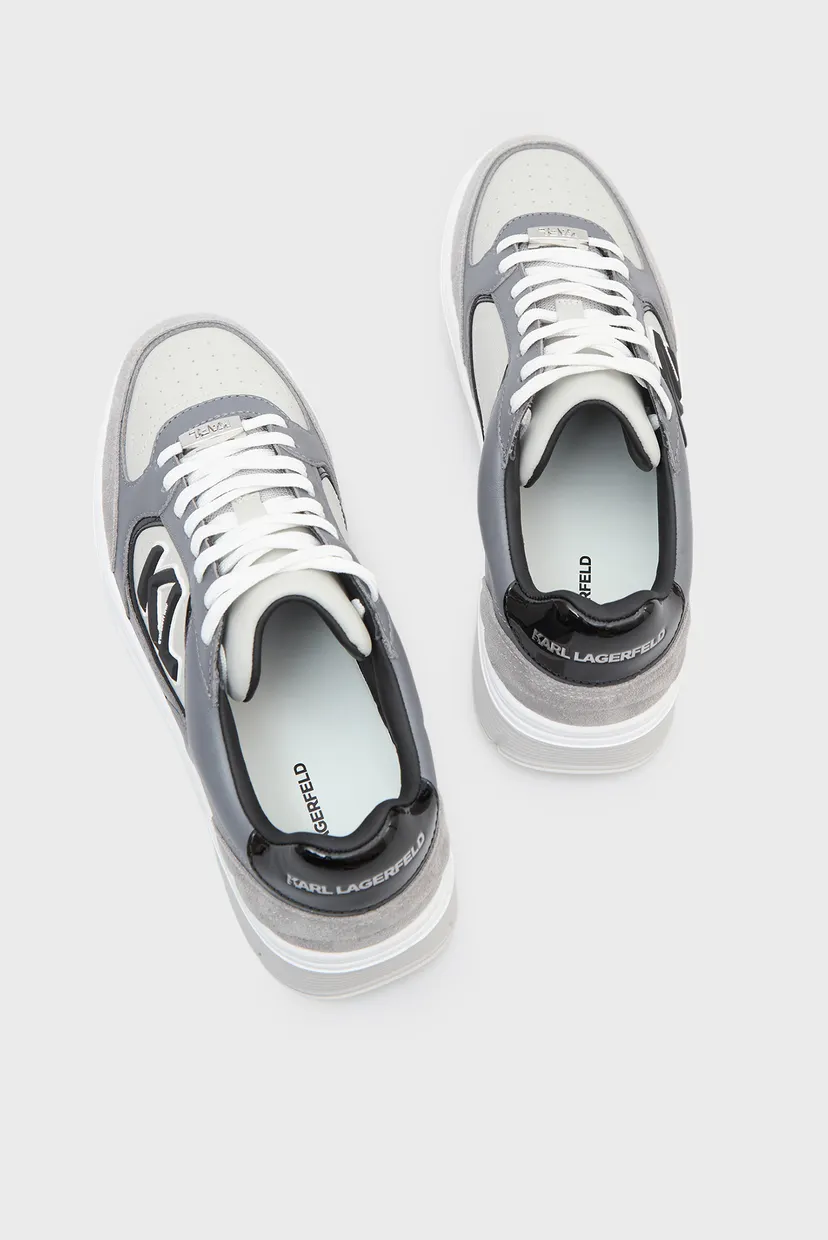 Чоловічі сірі шкіряні снікерси 4