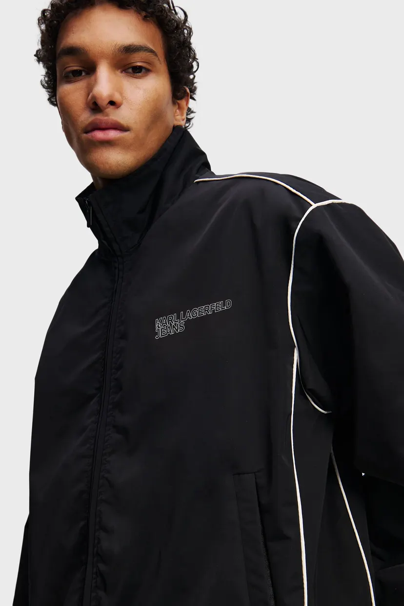 Чоловіча чорна вітровка ZIP UP PIPING 4