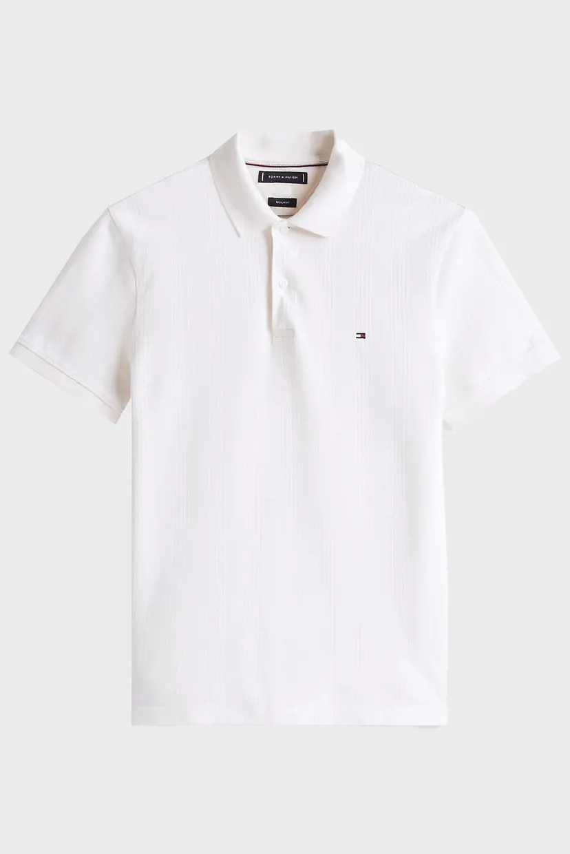Чоловіче біле поло FLAG CUFF SLIM FIT 5