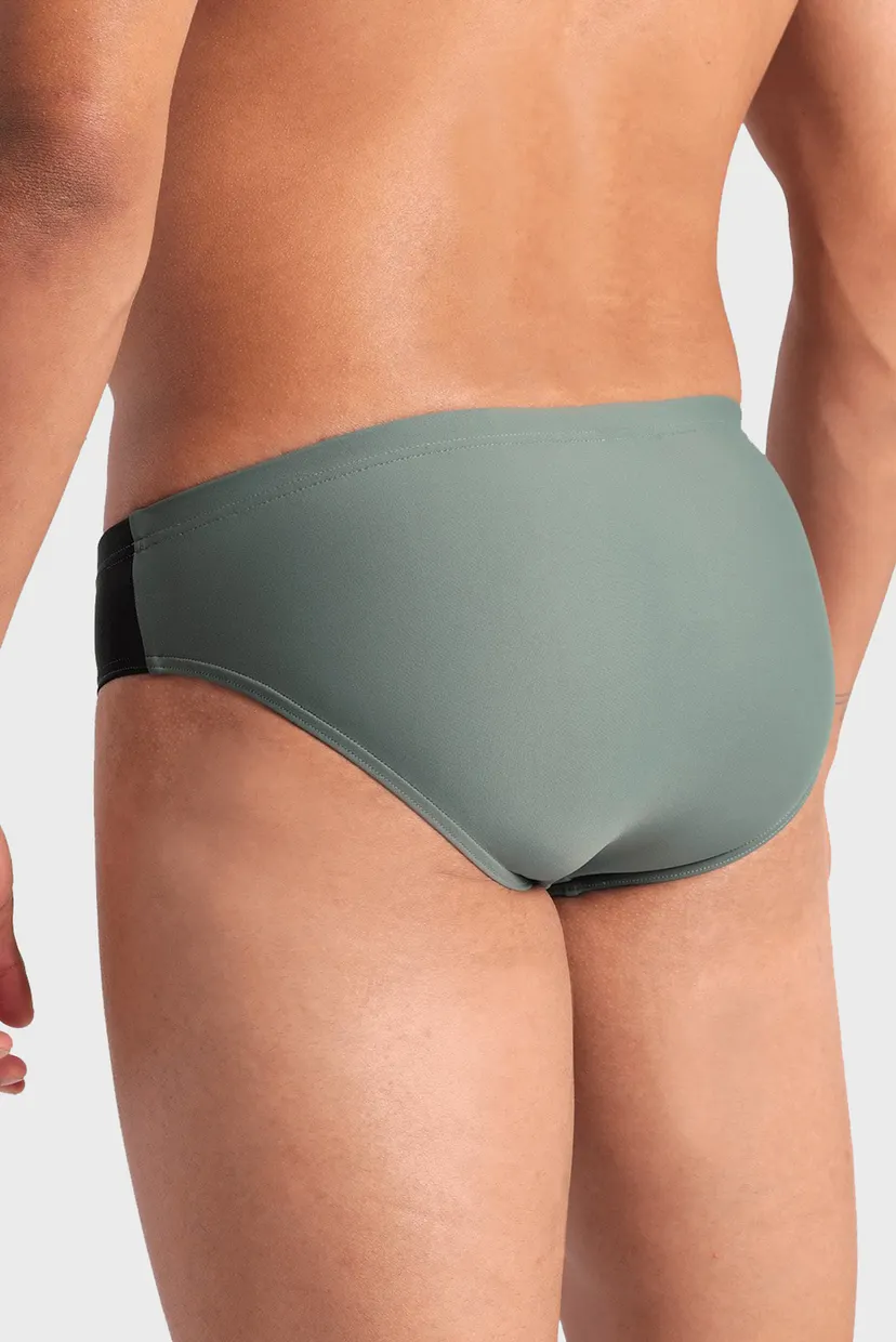 Мужские оливковые плавки STRIPE SWIM BRIEFS 5