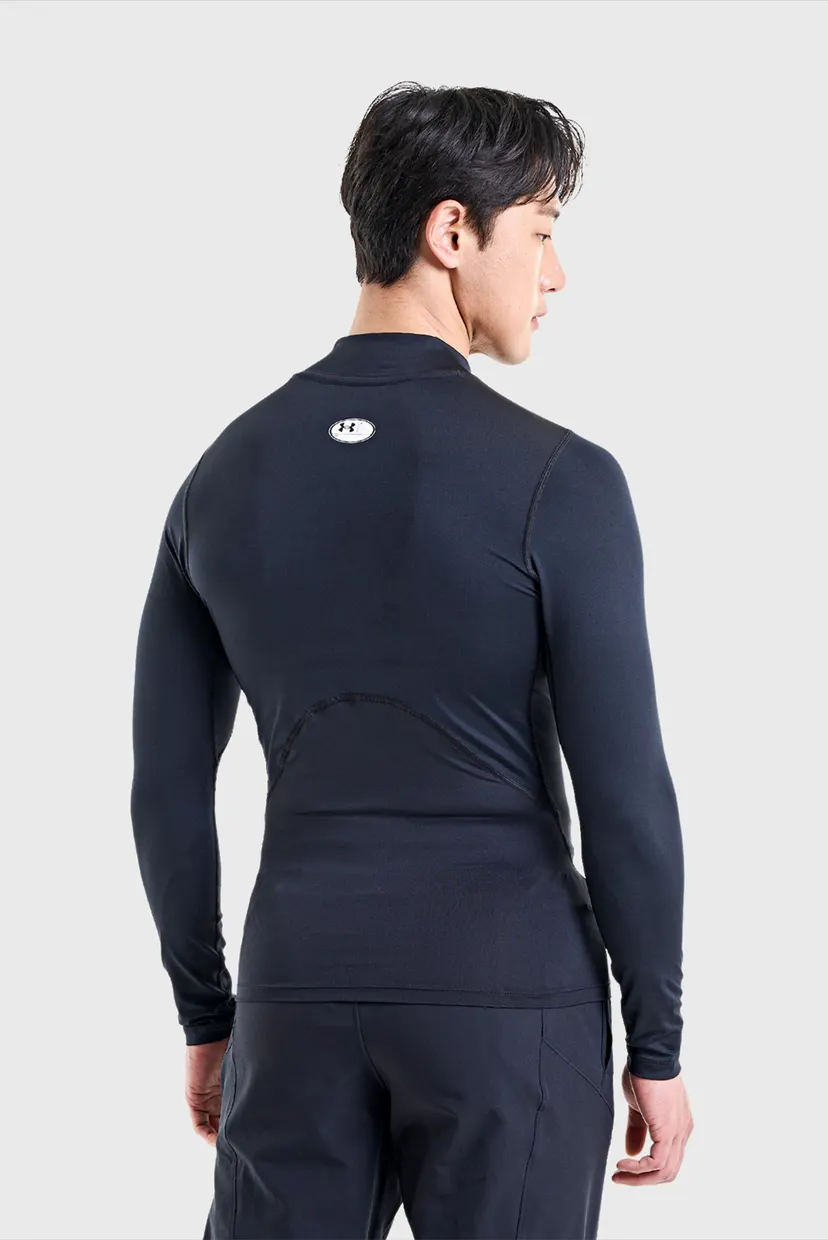Чоловічий чорний лонгслів UA HG Armour Comp Mock LS 3