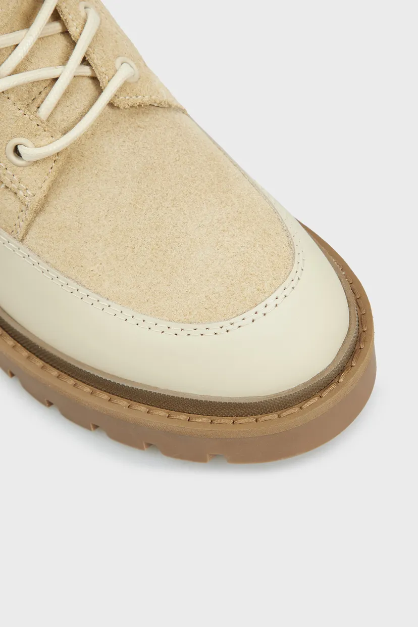 Женские бежевые замшевые ботинки COMBAT MID LACE UP BOOT WL 4