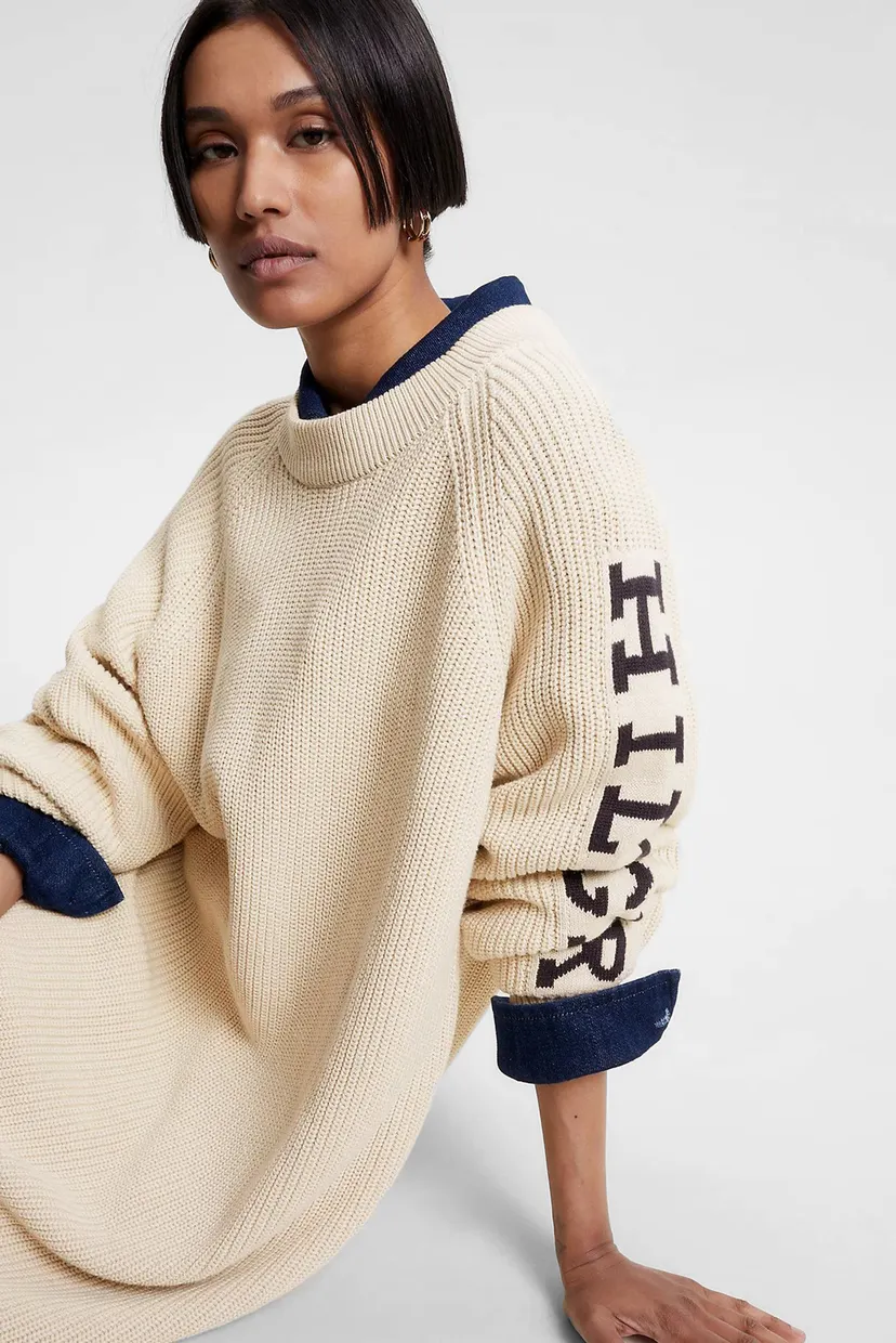 Женское бежевое платье PLACED HILFIGER SWEATER DRESS 3