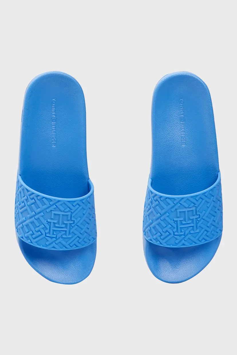 Жіночі блакитні слайдери TH MONOGRAM POOL SLIDE 4