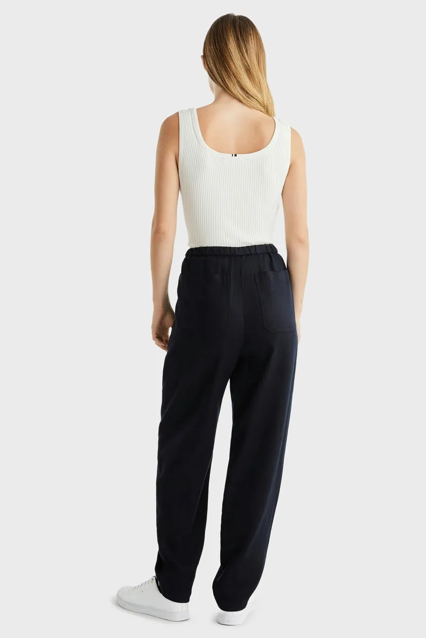 Жіночі темно-сині лляні брюки CASUAL LINEN TAPER PULL ON PANT 3